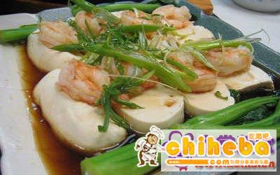 竹荪虾仁扒豆腐
